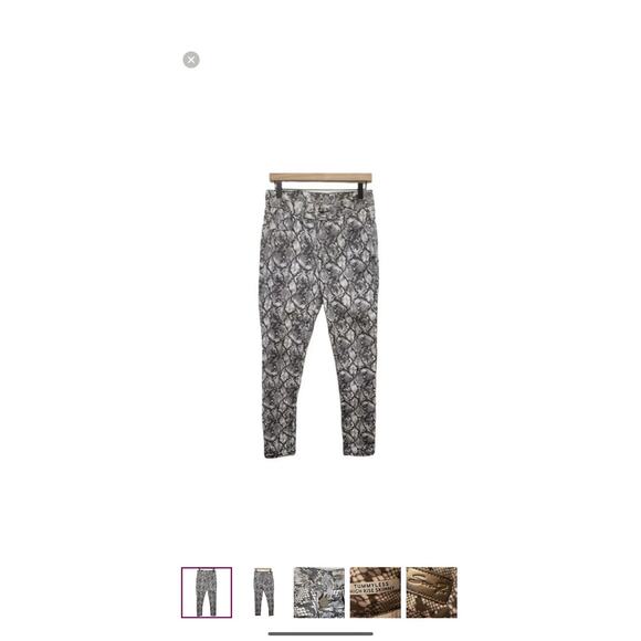 Seven7 High Rise Skinny Jeans Neutral Snake Print Size 10 - Picture 3 of 5